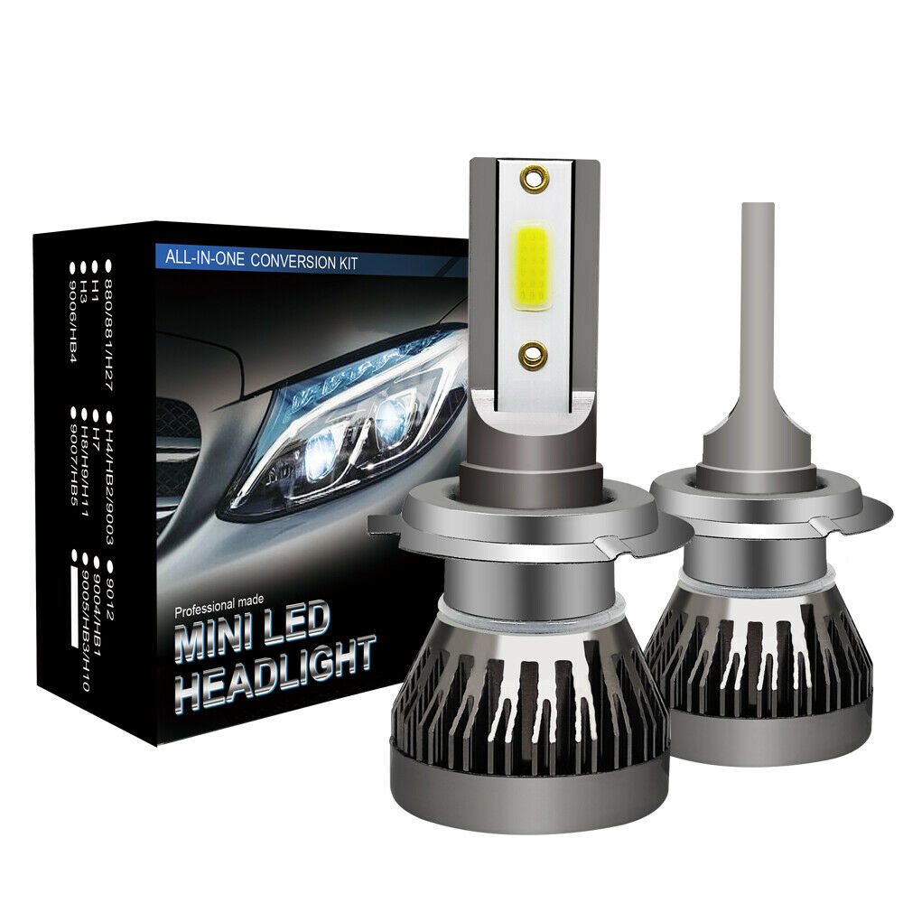 H7 Mini Led Headlight 6000K White Bulbs Kit Super Bright COB Chip IP68