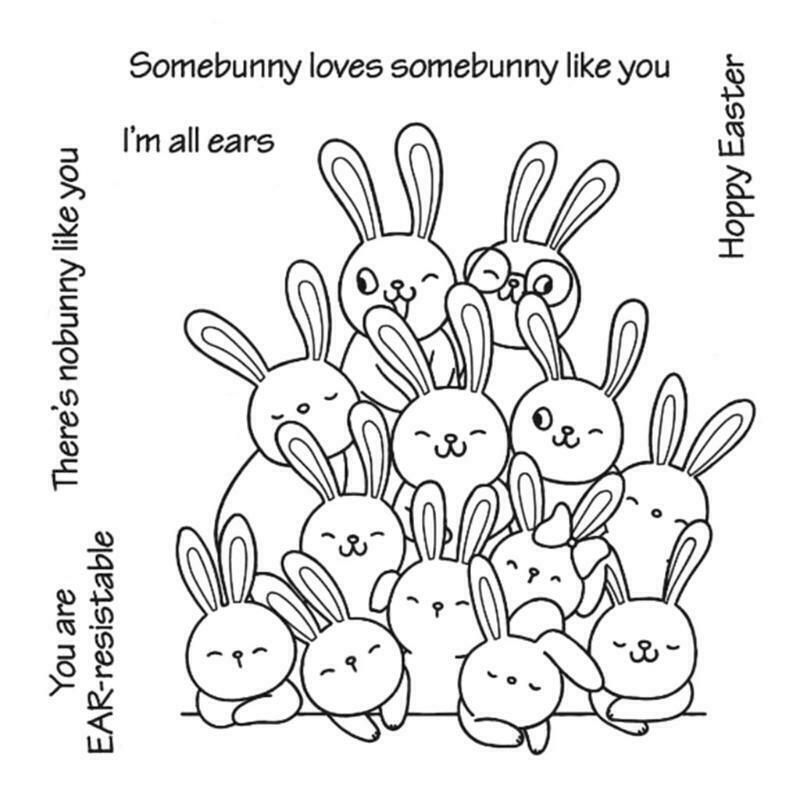 Easter Cute Rabbit Silicone Clear Seal Stamp DIY Scrapbooking Stamps Photo Decor