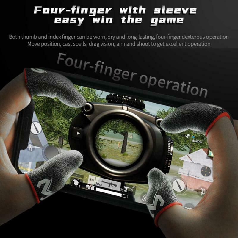 2 Pcs Phone Games Sweat-Proof Finger Gloves Thumbs Finger Cover Anti-slip Cot