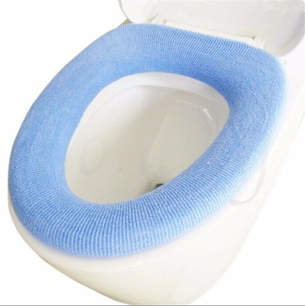 Toilet Seat Cover Bathroom Cloth Soft Case Lid Mat Pad Warmer Cover Washable