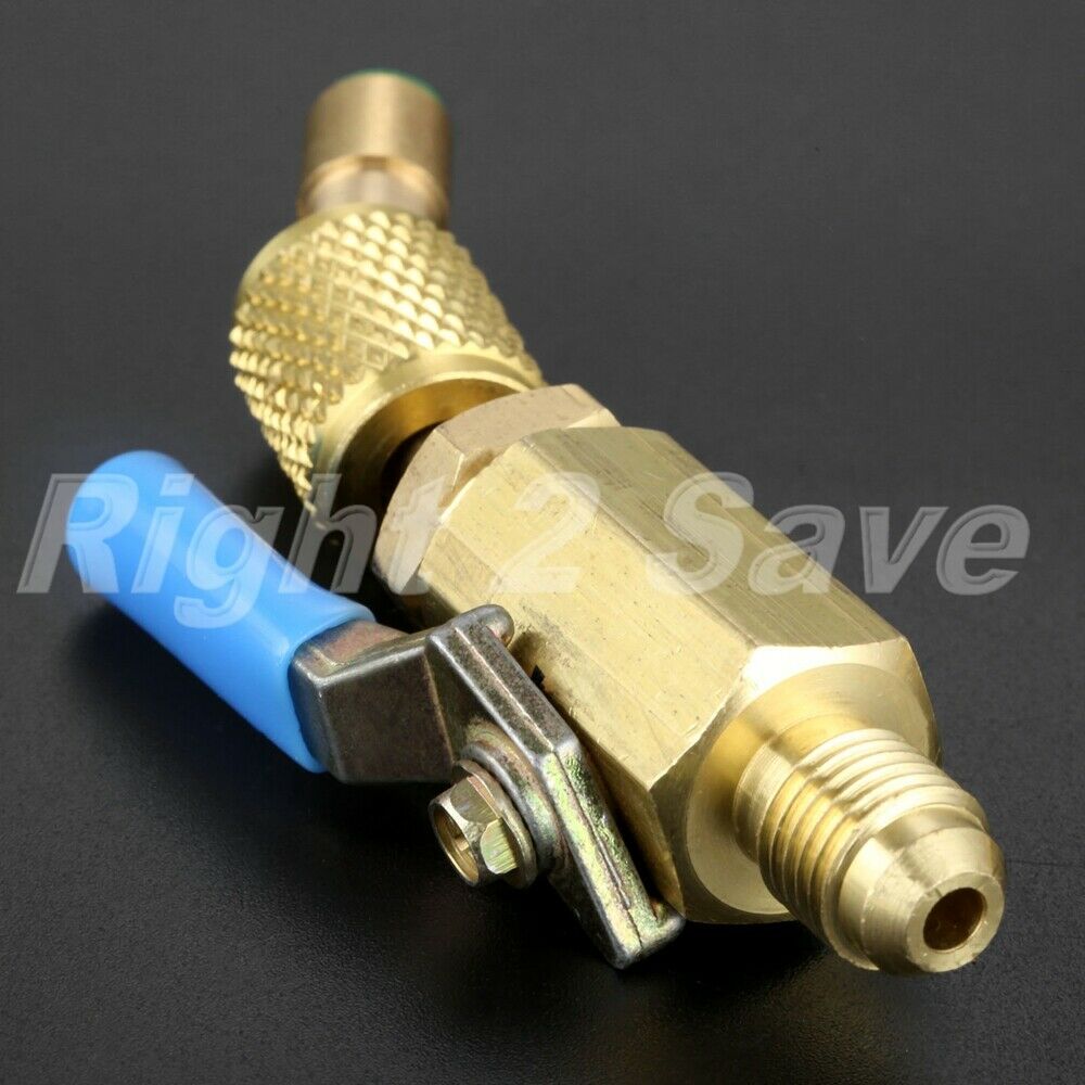 Car AIR CONDITIONER Ball Valve Adapter 1/4" male to 5/16" Female Manifold