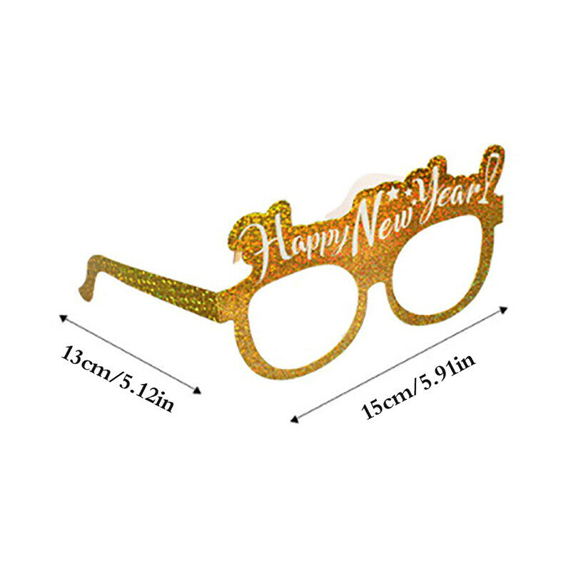 6PCS New Year Paper Glasses Frame 2022 New Year Photo Props Paper Be KX