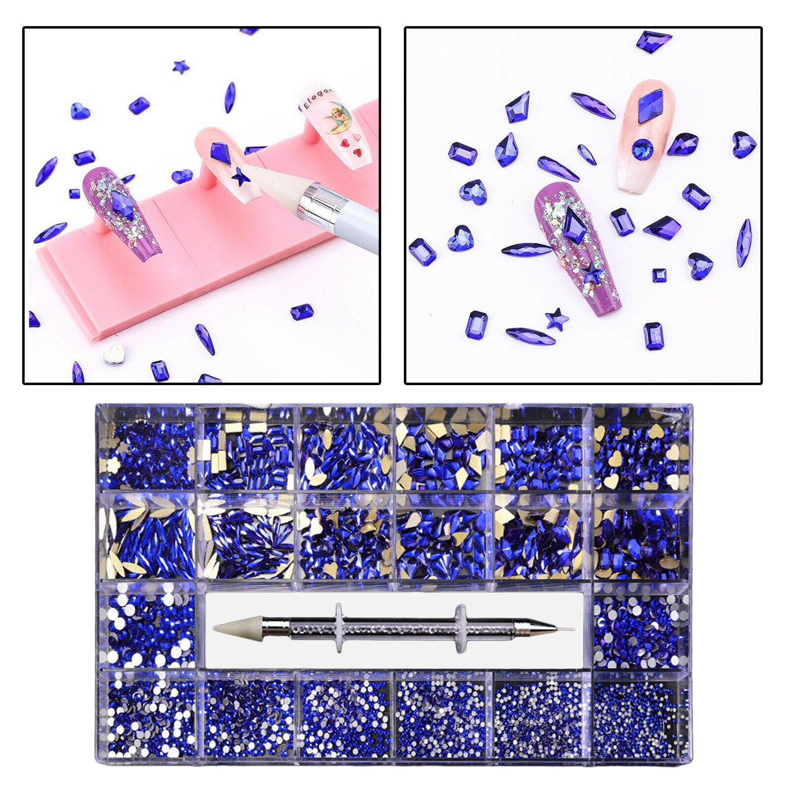 Nail Art Rhinestones Gems Diamonds Beads DIY Jewels Decoration Supplies