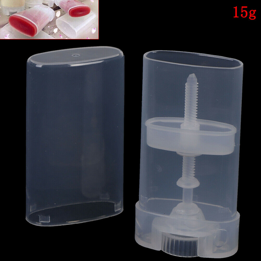 15ml DIY Clear Empty Oval Flat Tubes Deodorant Lip Balm Containers Empty Bott.DD