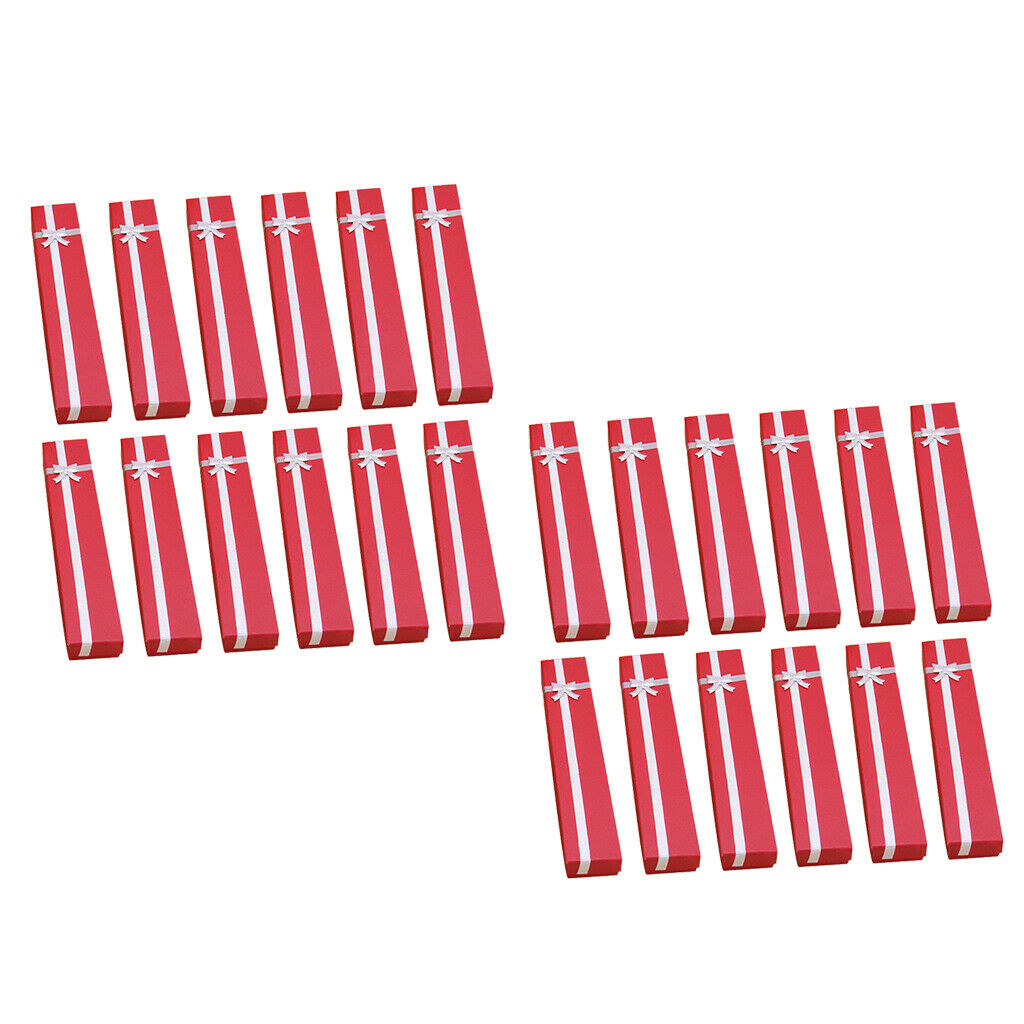 24Pieces Bow Jewelry Box Ring Trinket Necklace Paper Box Gift Box Holder