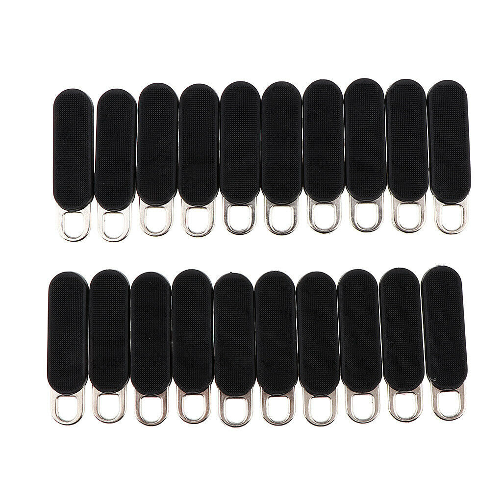 Pack of 20 Metal Zipper Sliders Black Zipper Pulls Tabs Bulks Zipper Puller