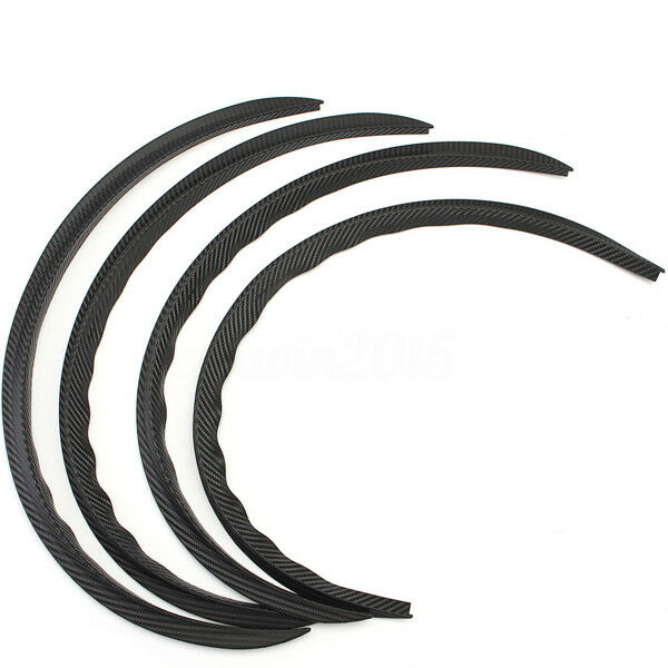 4x 28.7" Carbon Fiber Car Wheel Eyebrow Arch Trim Lips Fender Flares Protector