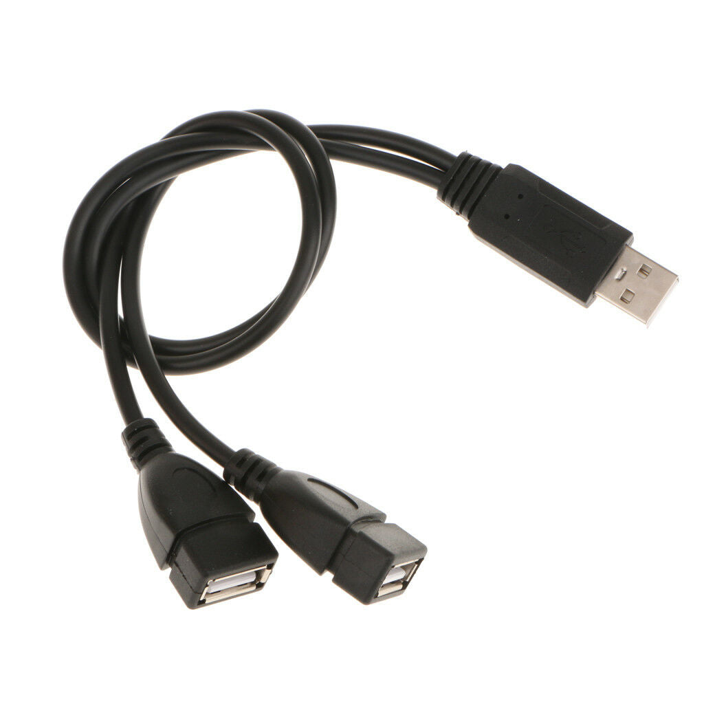 30CM/1ft USB 2.0 Male To Dual USB Female Charger Cable Wire Plug and Play