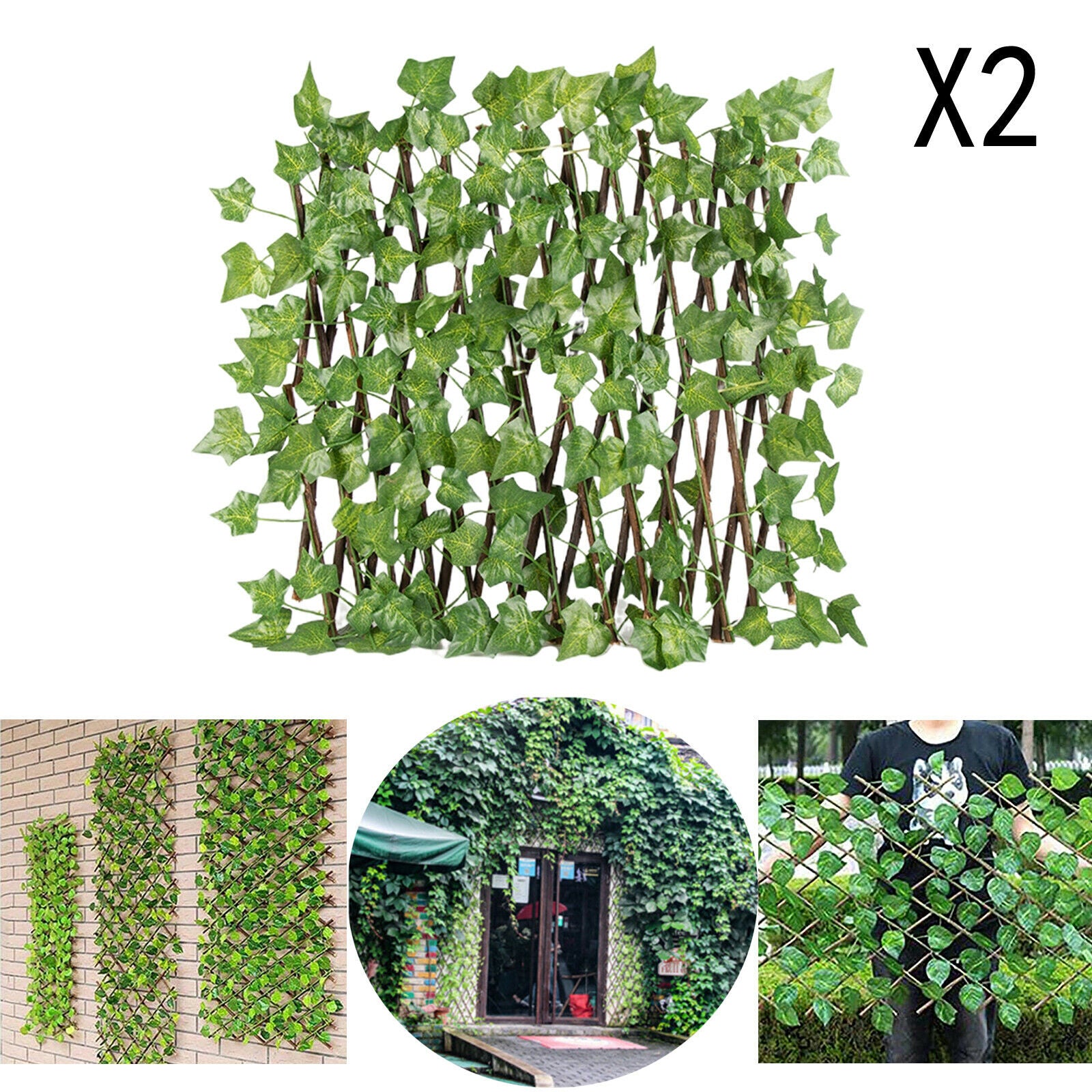 2pcs Retractable Garden Fence Trellis Privacy Screen Garden Yard Decor
