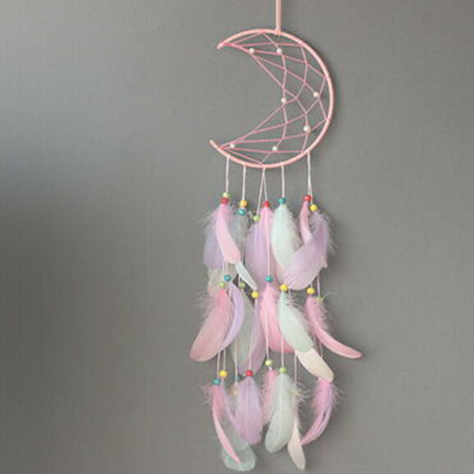 Crescent Moon Boho Baby Dream Catcher Bedroom Decor for Kids Mobile Wall hanging