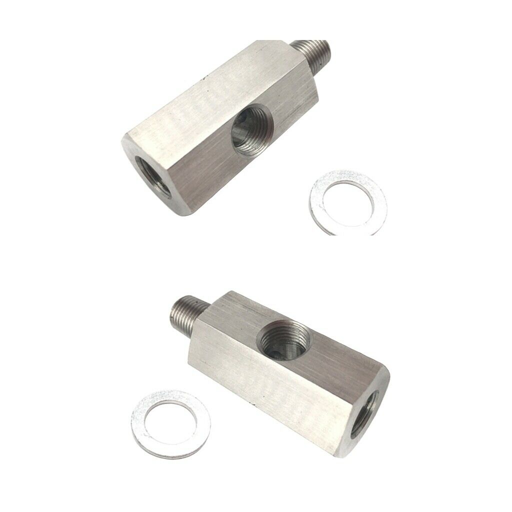 2Pcs M10   Oil Pressure Sensor 1/8'' NPT Tee to NPT Adapter Male/Female