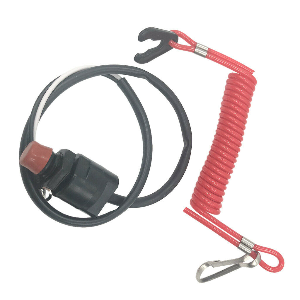 Engine Stop Kill Stop Switch & Safety Tether Lanyard for Boat Outboard Motor