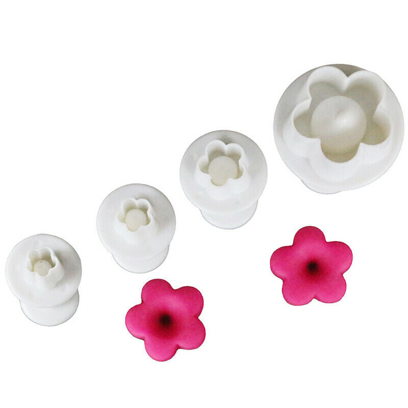 4PCS Flower Shape Baking Mold Kitchen Biscuit Cookie Cutter Fondant Cake .l8