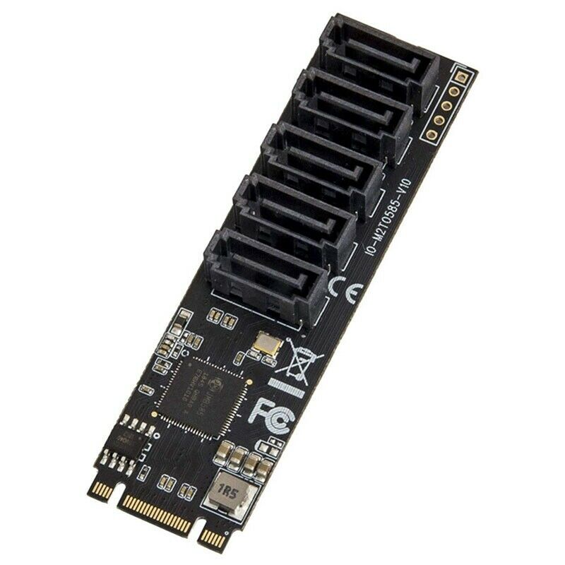 M2 to SATA3 Expansion Card,M.2 NVME to SATA3.0,SSD Adapter 5 Port,M.2(PCIe) toZ5