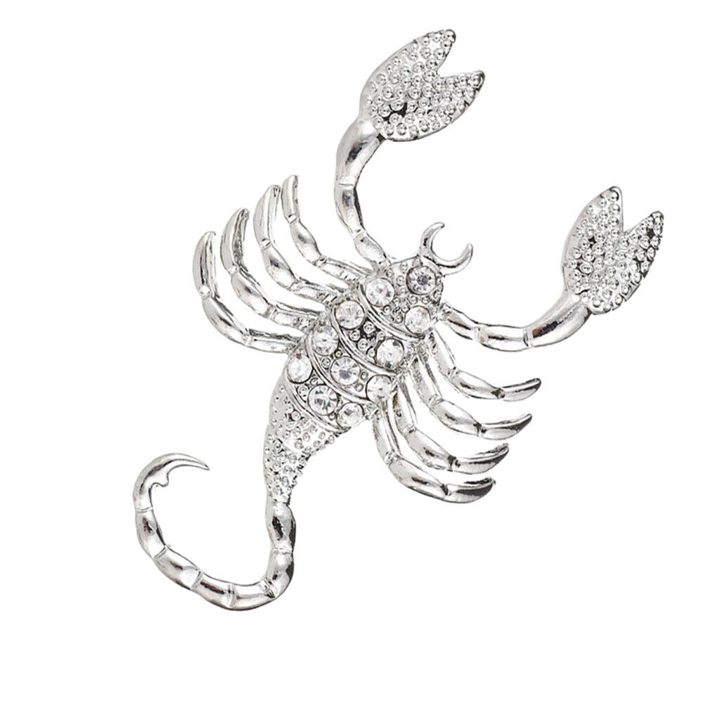 Crystal Scorpion Brooch Pin Clothing Breastpin Women Mens Punk Accessories
