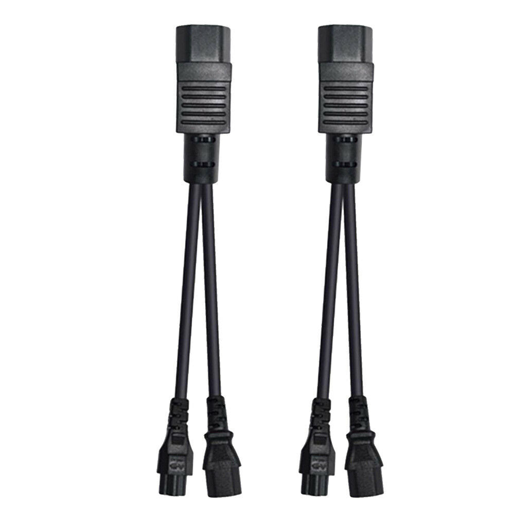 2pcs IEC C14 to C13+C5 Male to Female Splitter Extension Cable Adapter Lead