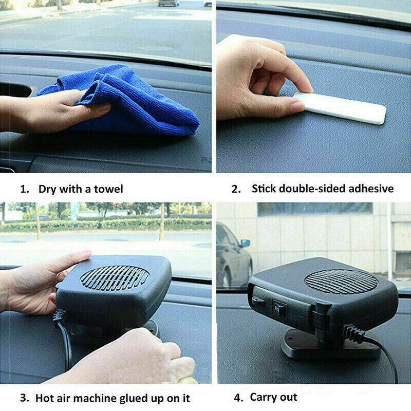 150W Electric Car Heater Heating 12V/24V DC Fan Defogger Defroster Demister Port