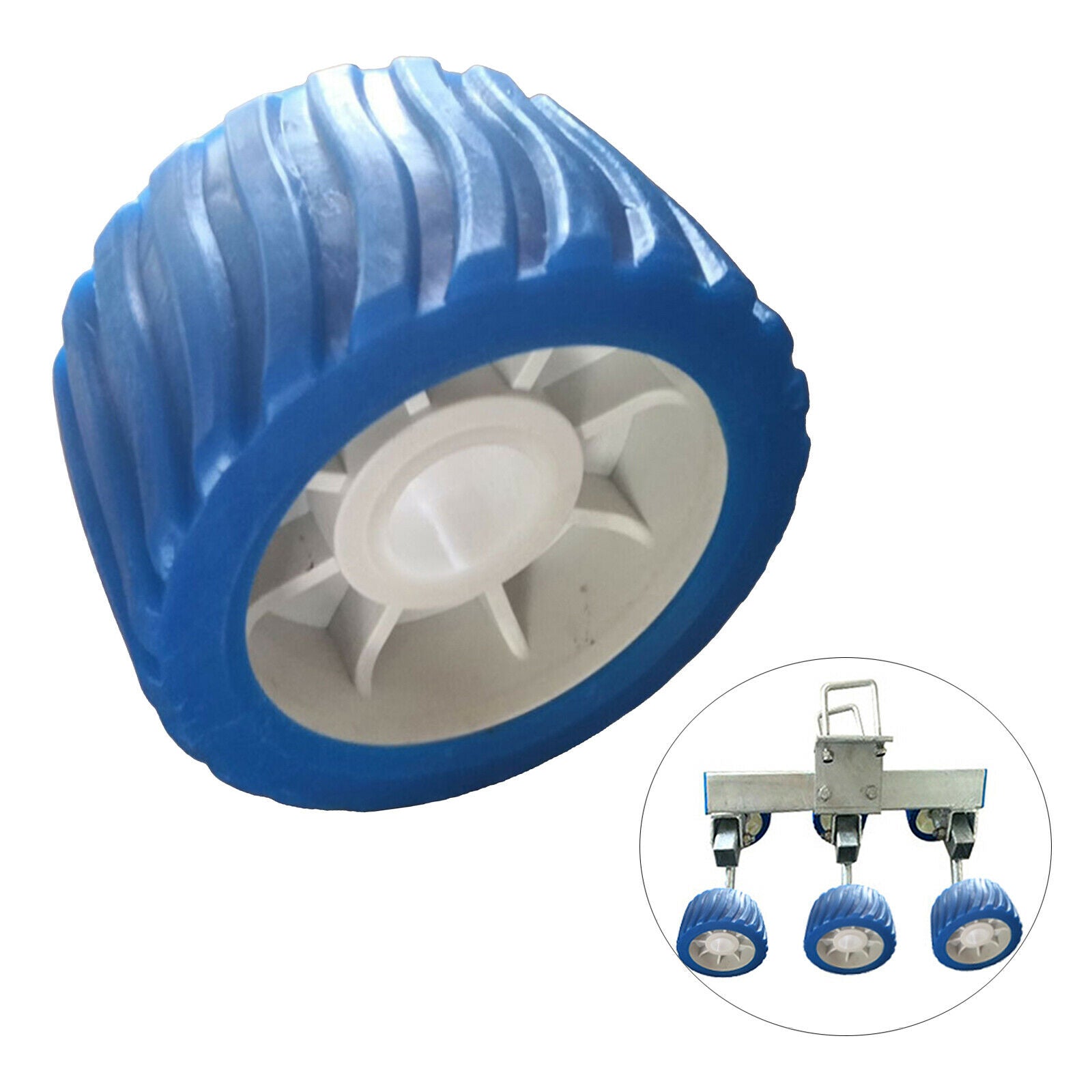 Heavy-Duty Boat Roller Boat Ribbed Wobble Roller Replacement 110x75x19mm