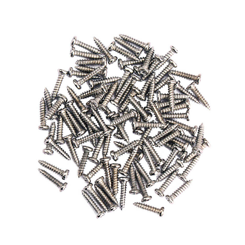 200Pieces Tuning Peg Tuner Mounting Screws for Guitar Bass Nickel Parts Iron