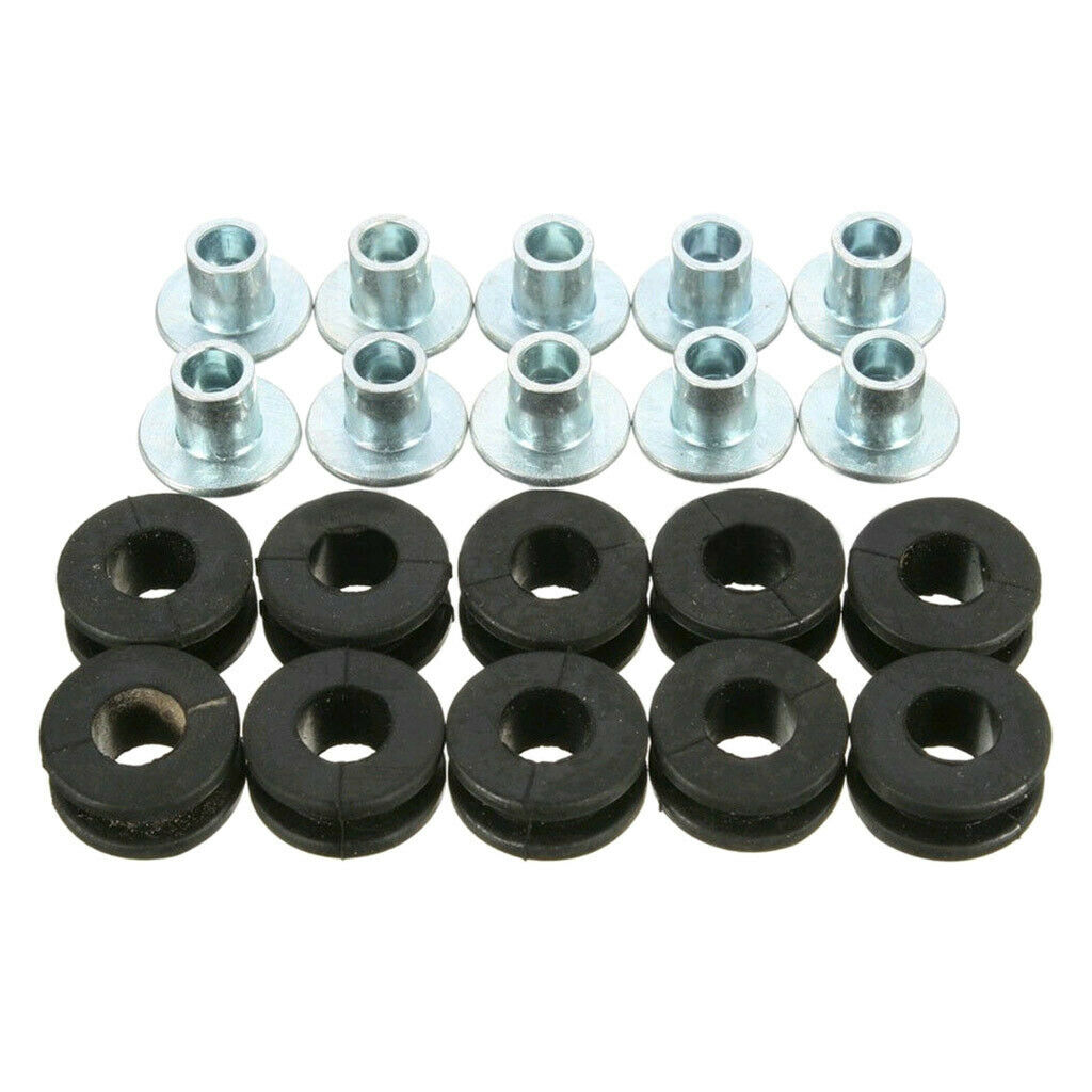 40x Motorcycle Rubber Grommets For  Yamaha Kawasaki Fairing Black