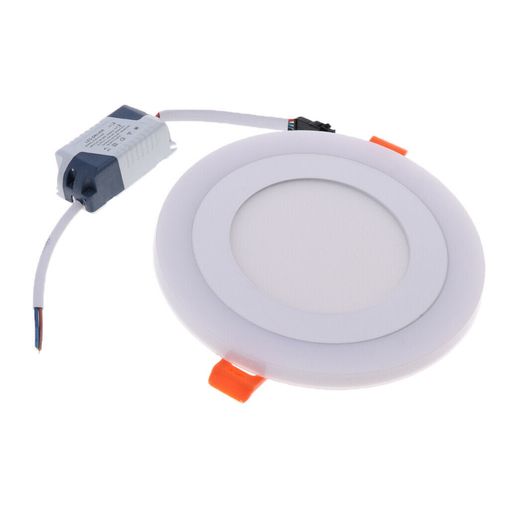 LED Panel Dimmable Round Ceiling Light 20000lm Recessed Light - White, 6W Blue +