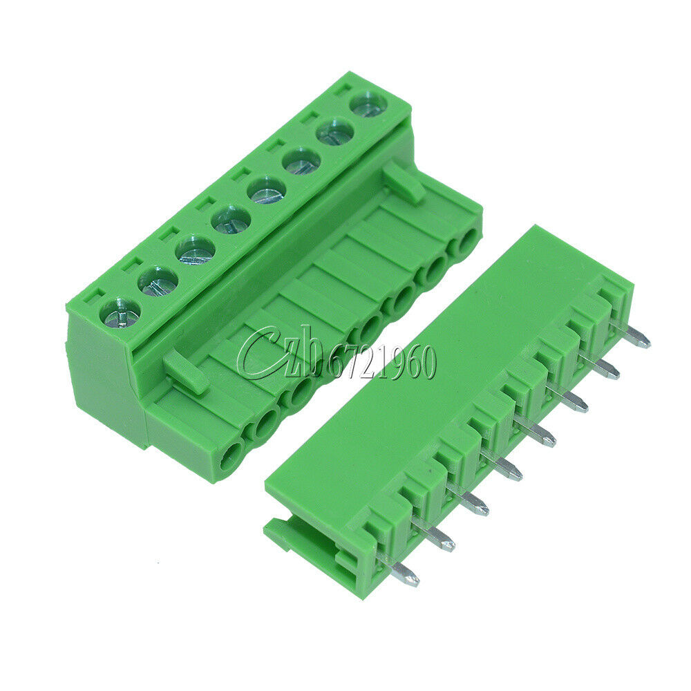 10sets 2EDG 8Pin Plug-in Screw Terminal Block Connector 5.08mm Pitch Right Angle