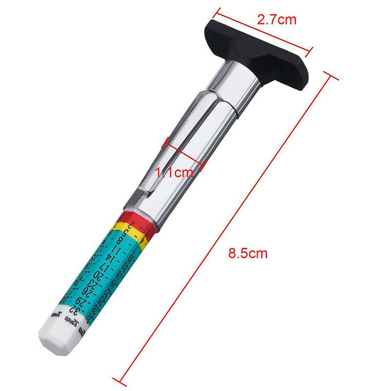 Car Tire Depth Gauge Tester Color Tyre Tread Metric Gage Motors Measures T.l8