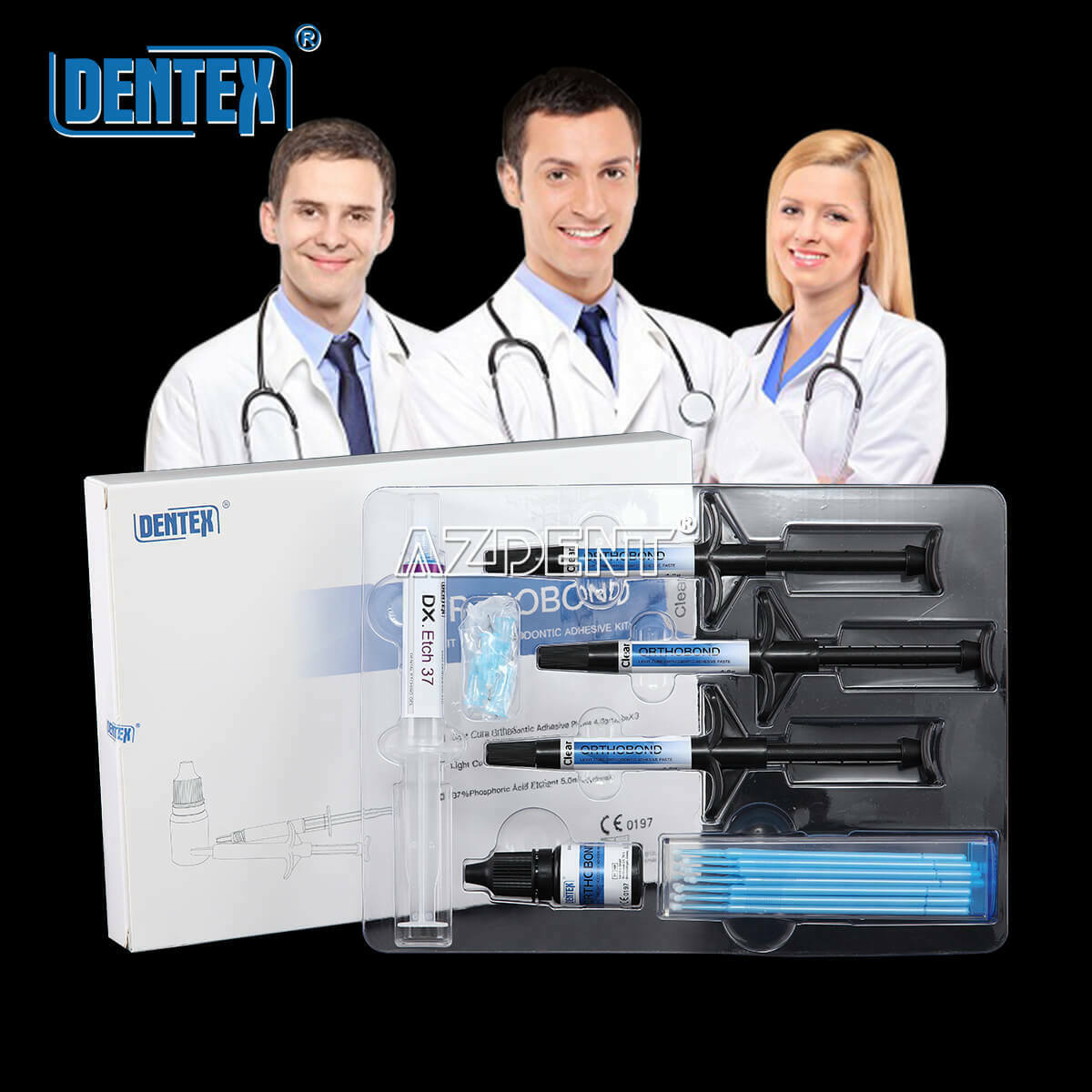 2X Dentex Dental Orthodontic Enamel Adhesive Kit Direct bonding brackets