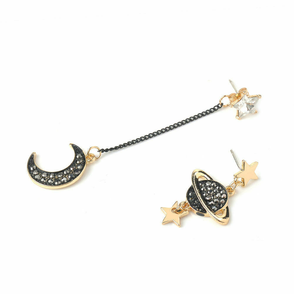 Korean Style Moon Star Planet Drop Dangle Earrings Asymmetric Women Jewelry Gift