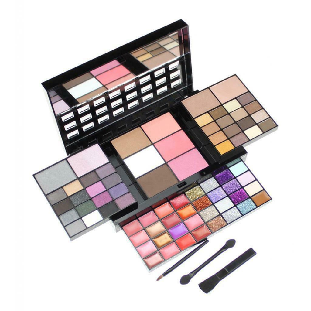 Professional 74 Colors Lipstick Blush Palette Sweatproof Blusher Lip Gloss