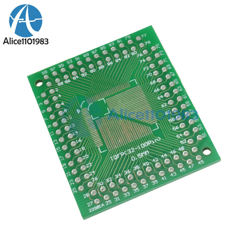 2PCS QFP/TQFP/FQFP/LQFP 32/44/64/80/100 To DIP Adapter PCB Board Converter