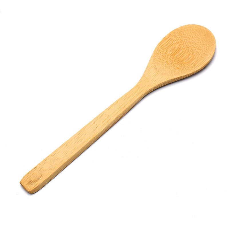 Wooden Round Bamboo Spoon Jam Scoop DIY Kitchen Cooking Utensil Tools .l8