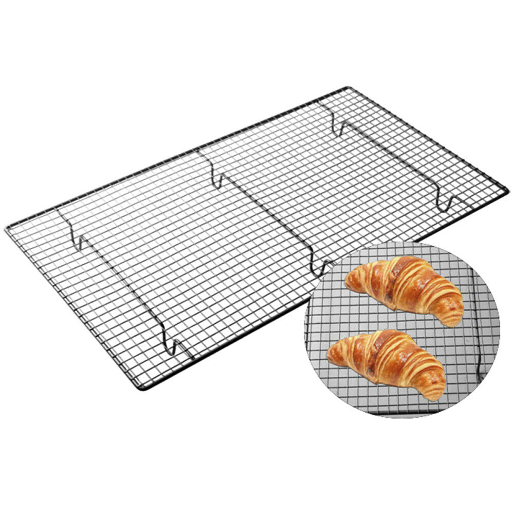 Nonstick Wire Cookie Baking Cooling Rack Frying Bread Cake Grid Tray 46x26x3cm
