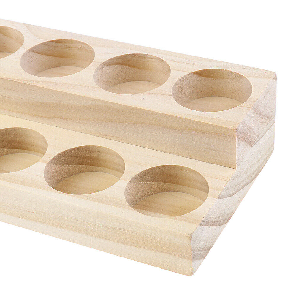 2pcs Handmade Wood Essential Oil Display Storage Carrying Case Box Stand Set
