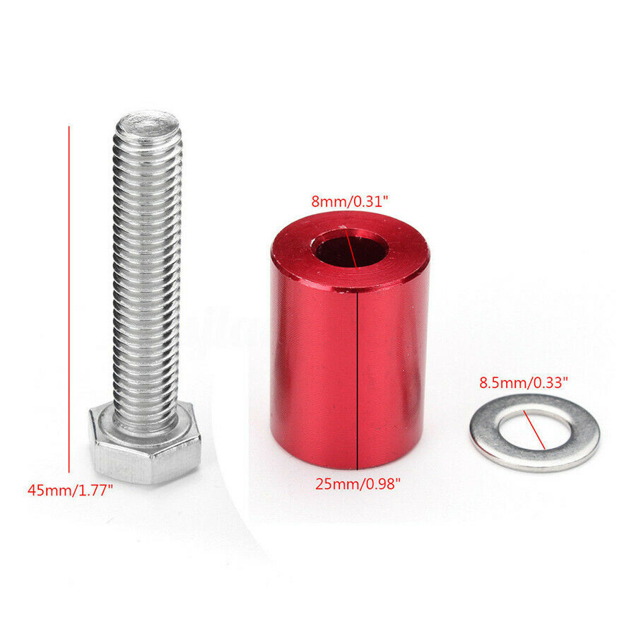 Red Aluminum 4x Car Hood Heighten Spacers Kit Provide Better Cooling & Airflow