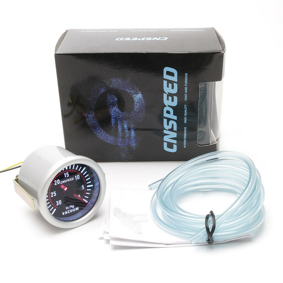 2'' 52MM Car Auto LED Digital Smoke Len Vacuum Car Motor Gauge 30-0 IN.HG Meter