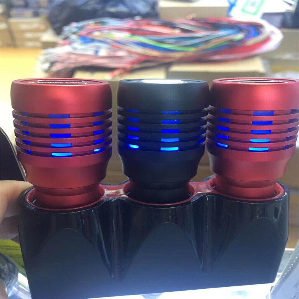 Car Charger, Dual USB Port Cigarette Lighter Adapter Safety Hammer Red