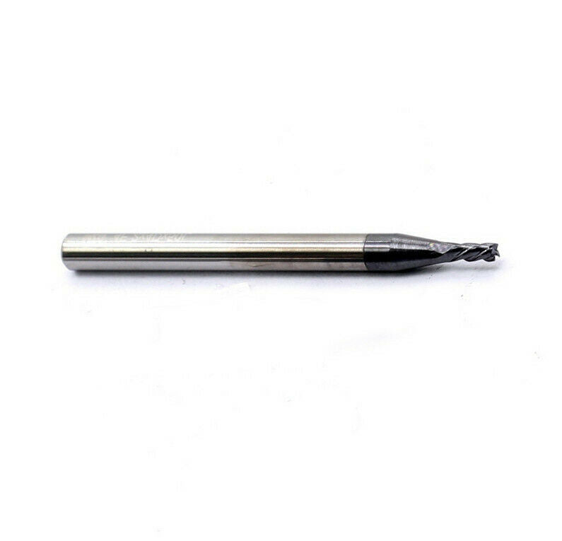5pcs 1mm Tungsten Carbide End Mill 4 Flute HRC45 1.0 x 4D x 50L Flat Bottom [M1]