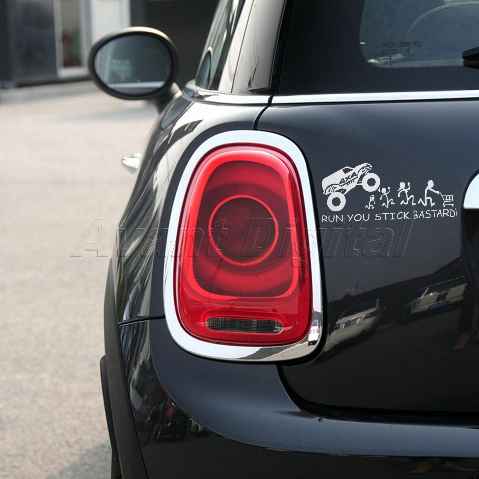 Run You Stick Bastards Safety Warning JDM Car Decals Window Stickers Funny Decor