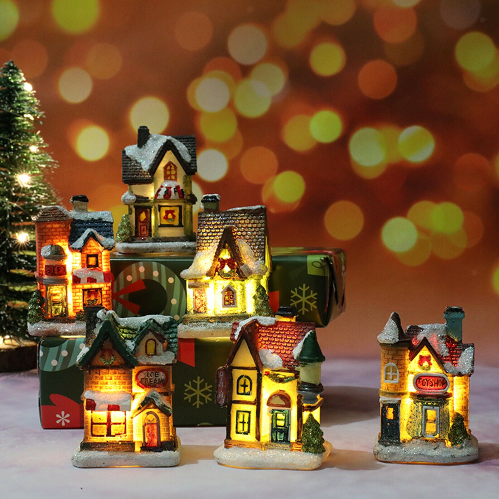 Christmas Church Village Lit House LED Lighted Mini House Christmas Collectible
