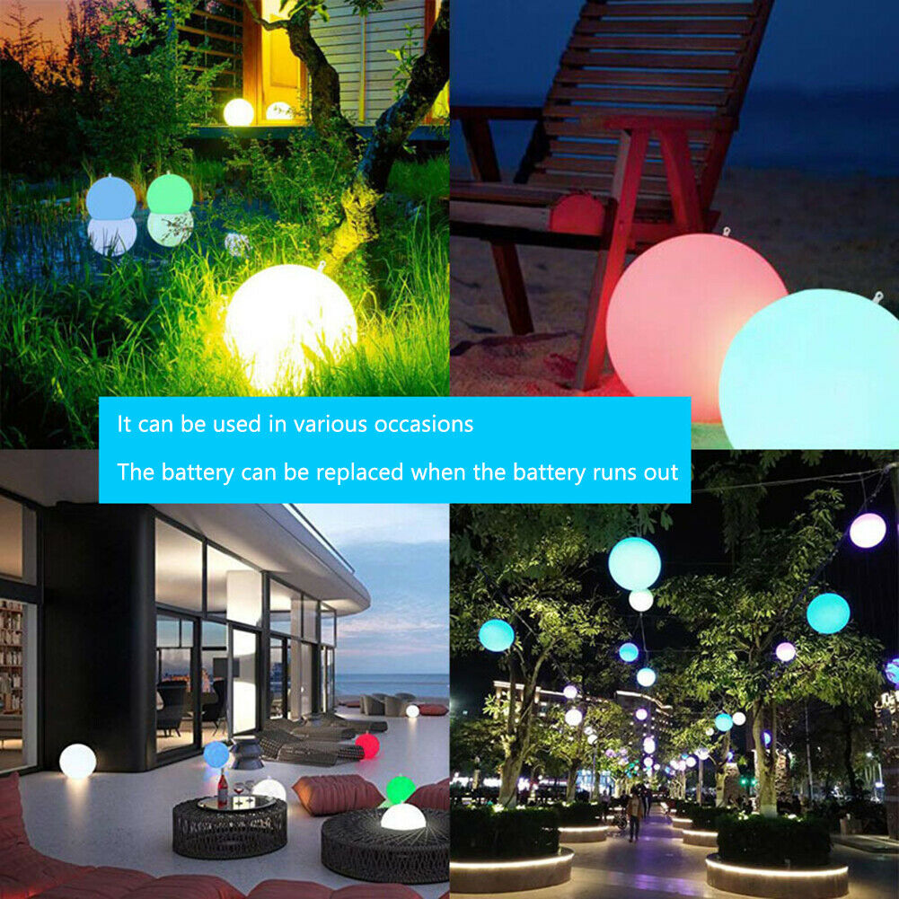 40cm Outdoor Inflatable Beach Ball LED Light Swimming Pool Party Water Game Toys