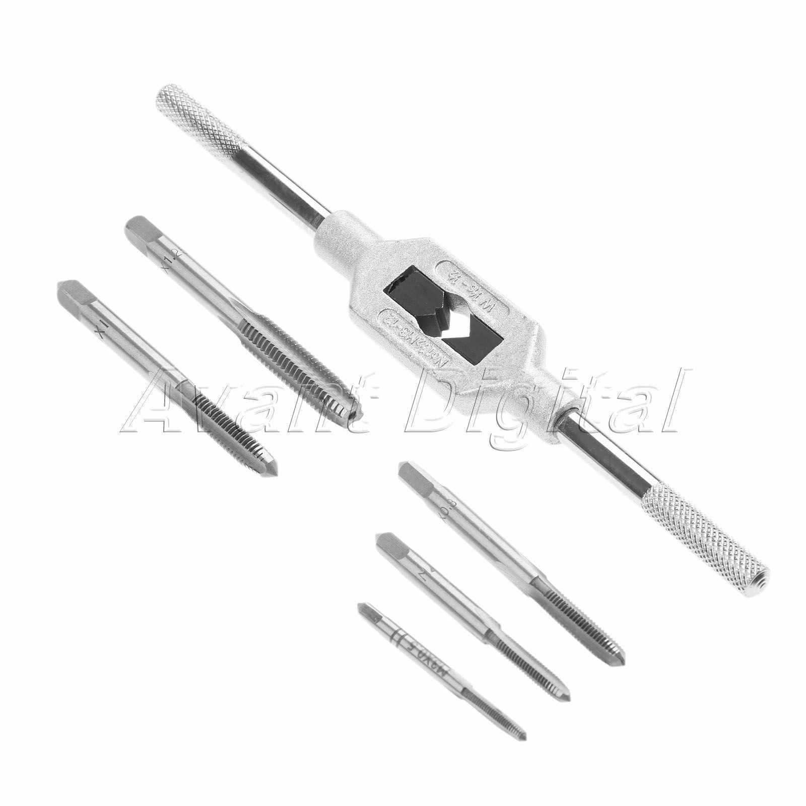 Durable M3-M8 Metric Screw Thread Tap Drill Bit Kit & Adjustable Tap Wrench Tool