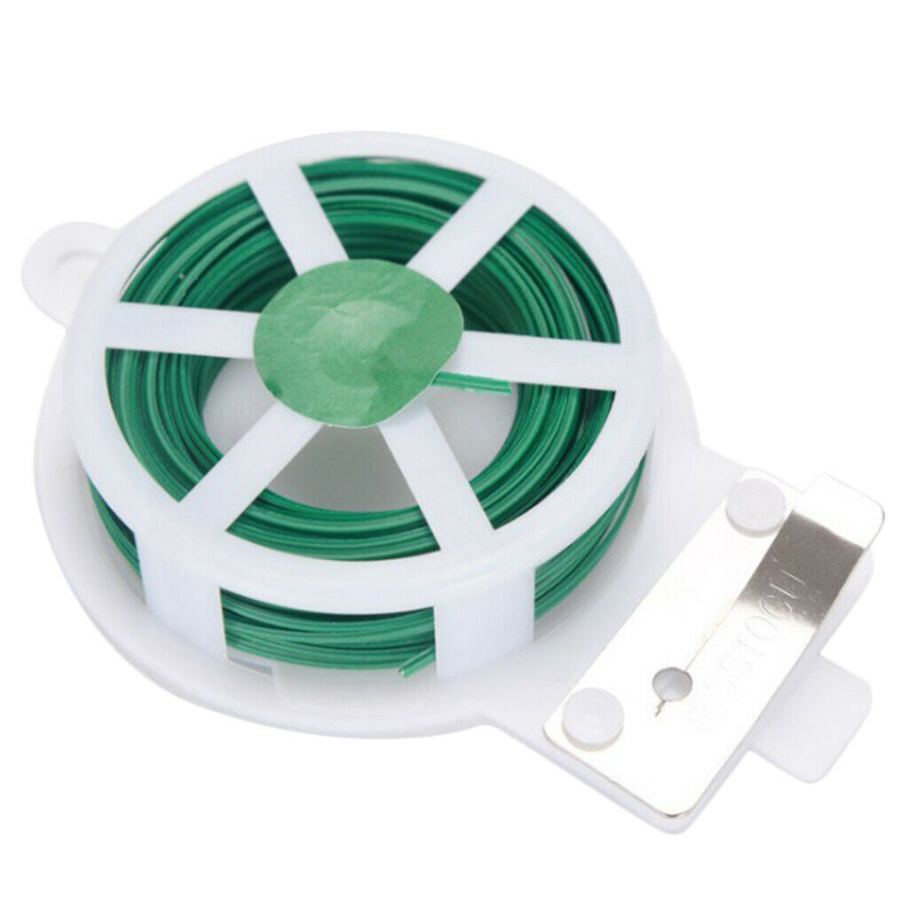 Reusable 50m Garden Vine Tree Plant Twist Ties Reel Sturdy Plastic w/Cutter