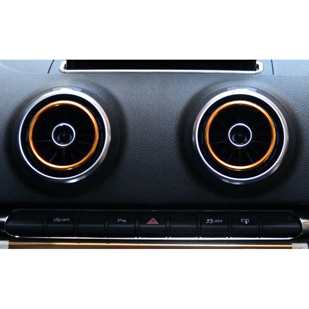 4 Pieces Air Vent Outlet Ring Cover Trim Fit for Audi A3 13-16 Golden