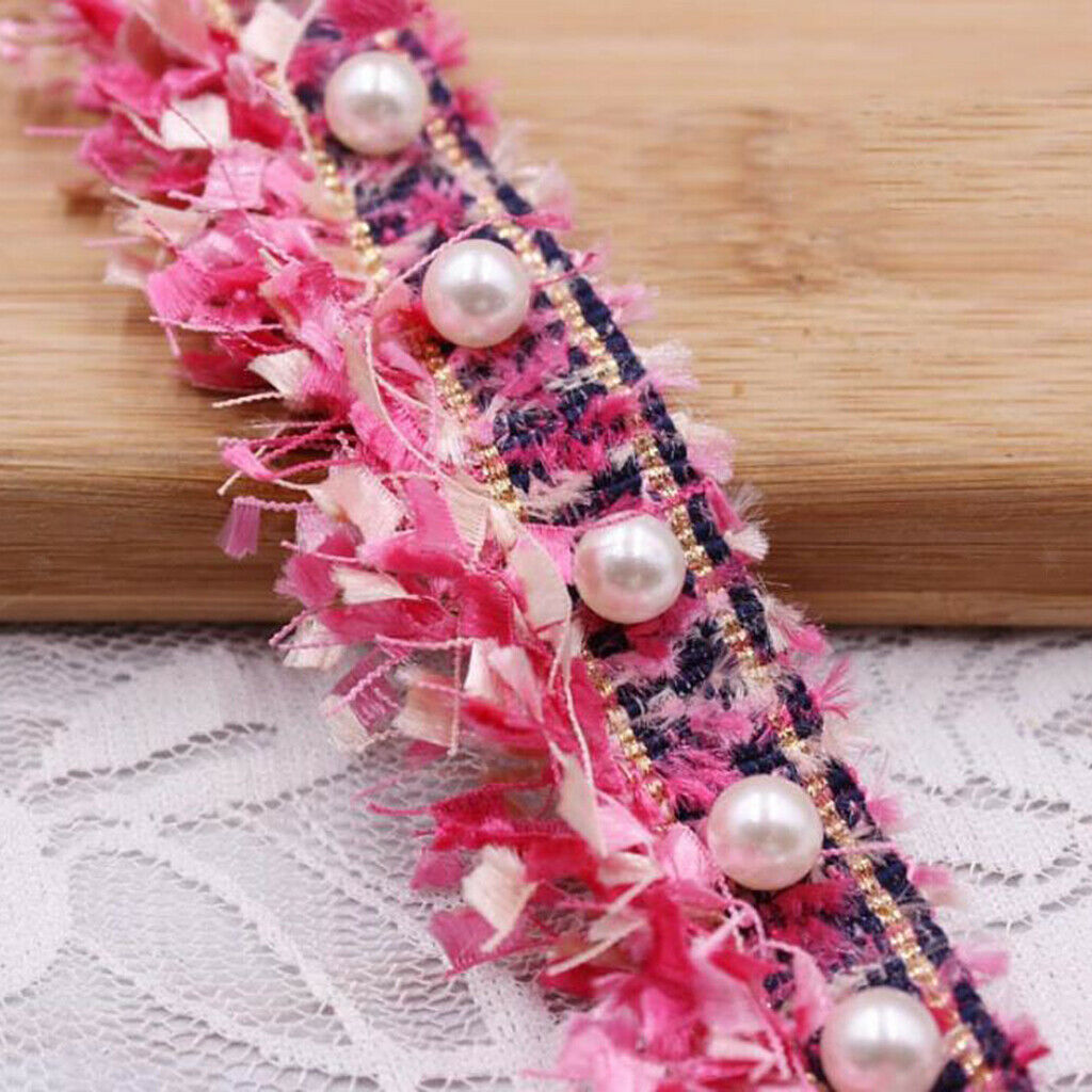 Embroidered Beaded Trim Lace Ribbon CRAFTS Scrapbook Sewing 1 Yards