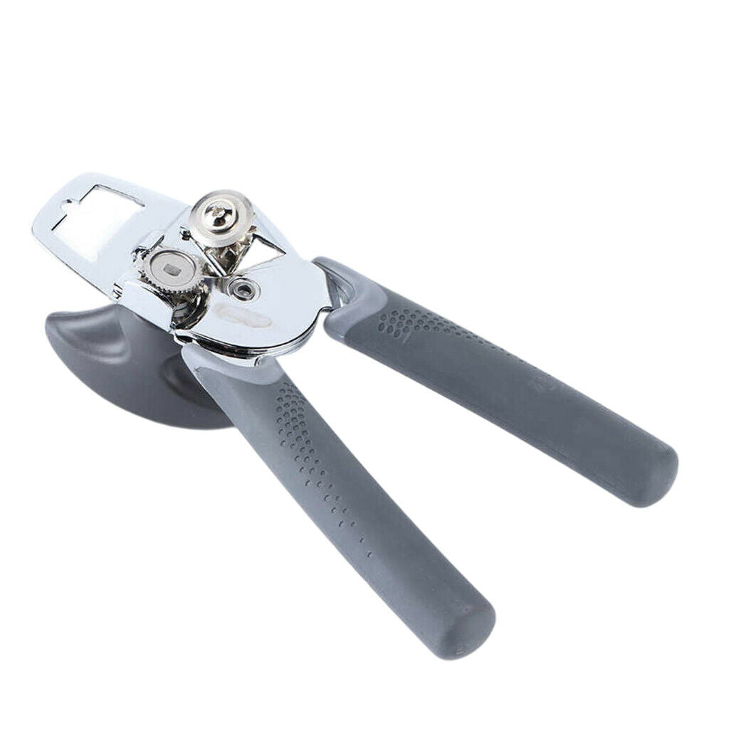 Stainless Manual Can Opener Hand Grip Bottle Opener Smooth Edge Kitchen Tool