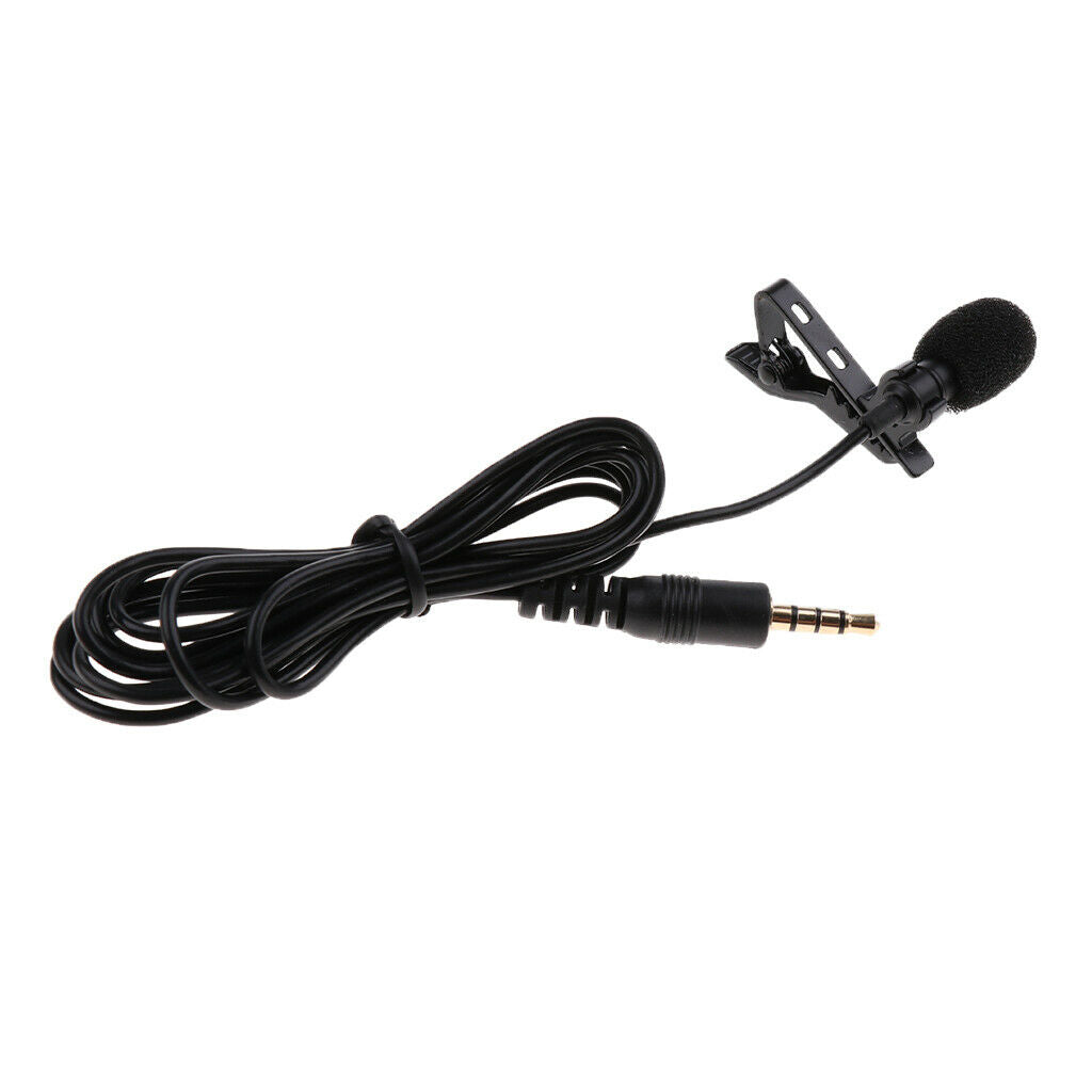2x Omnidirectional 3.5mm Lavalier Tie Clip Tie Clip for Smartphone