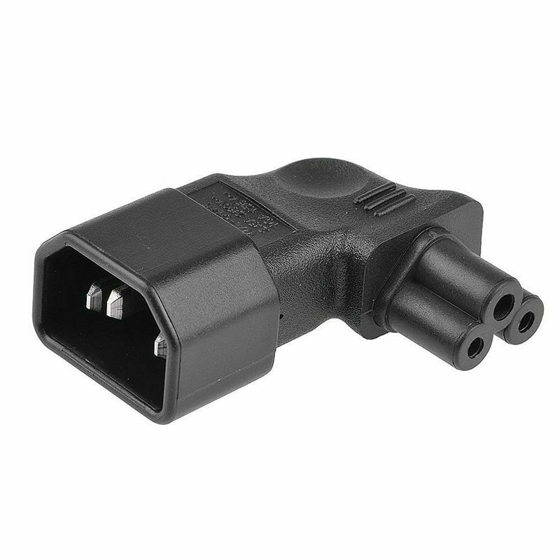 1x IEC 320 C14 to C5 90 degree Right Angled Sosket Power Adapter Extension P8QQ1