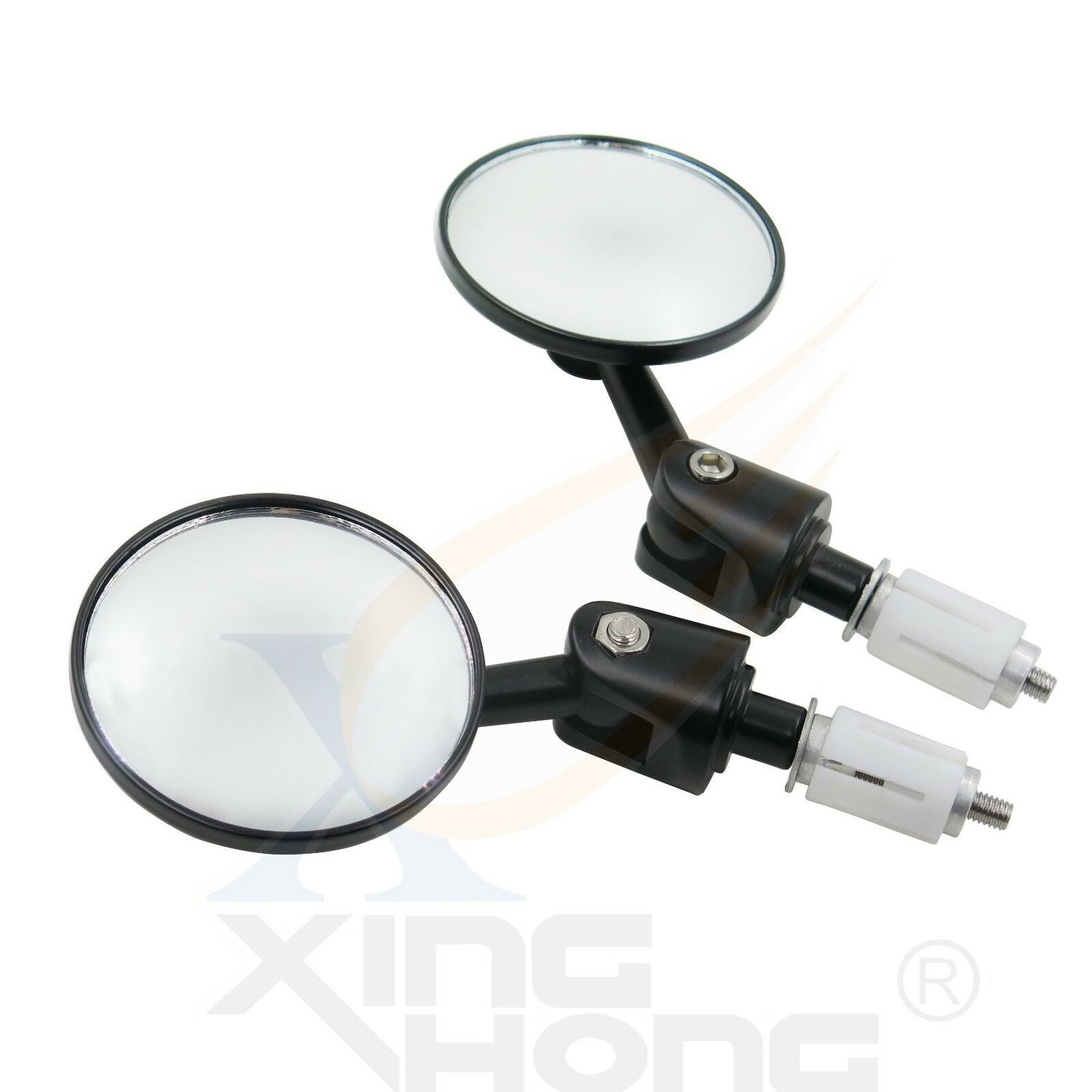 Black Bar End Mirrors Round 3" Convex Mirror 7/8" For Yamaha YZFR6 R6S YZF R6