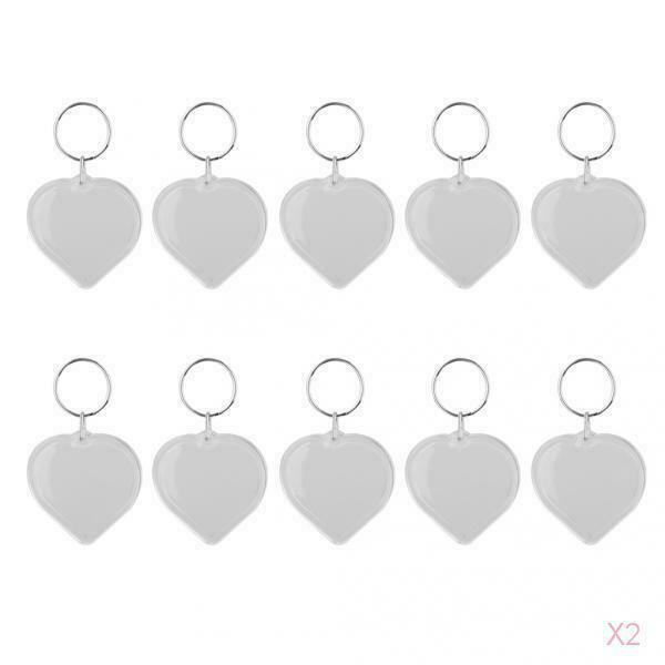 20 Pieces Picture Frame Memorial Keychain Heart Shaped Keychain